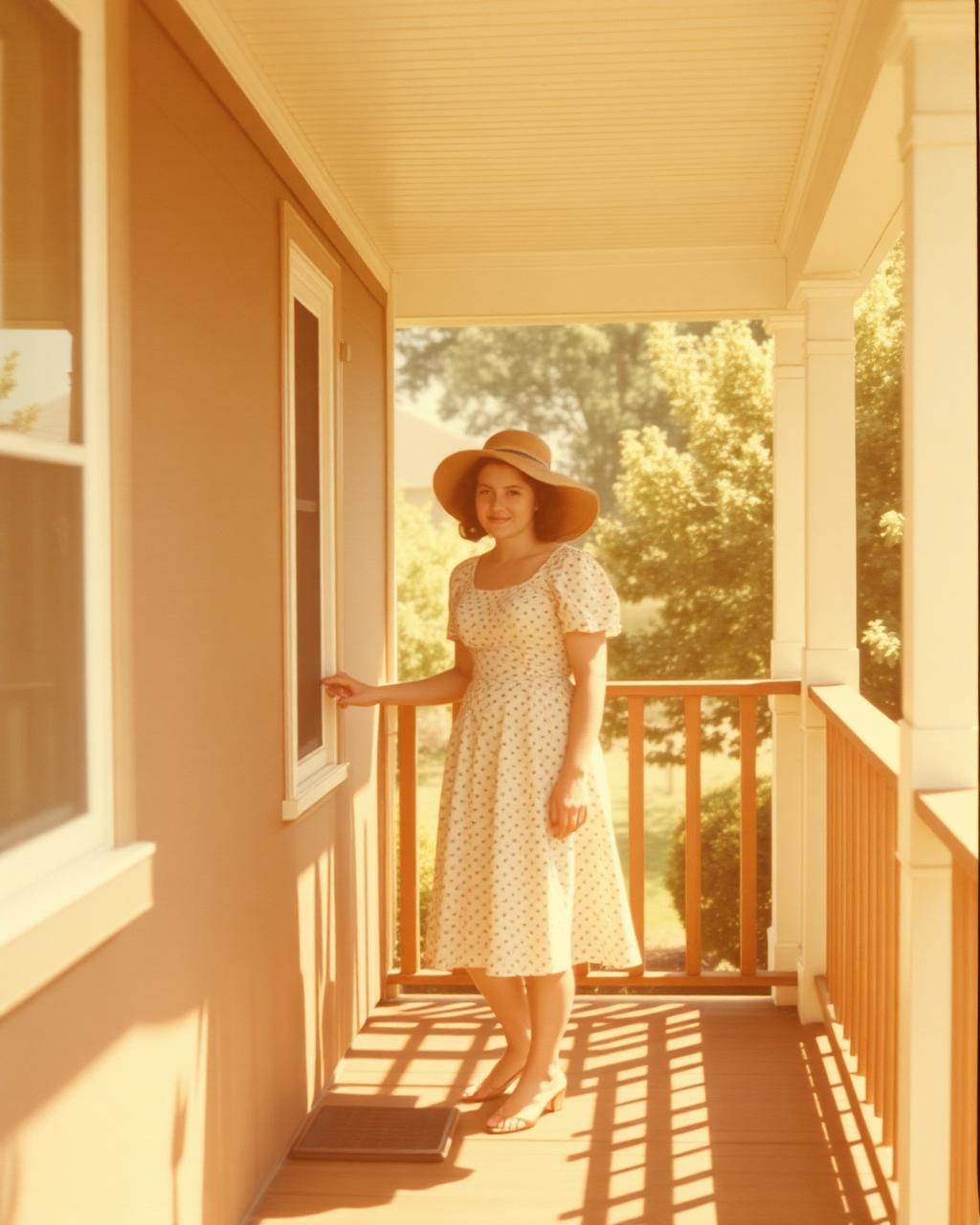 On the porch, 1962